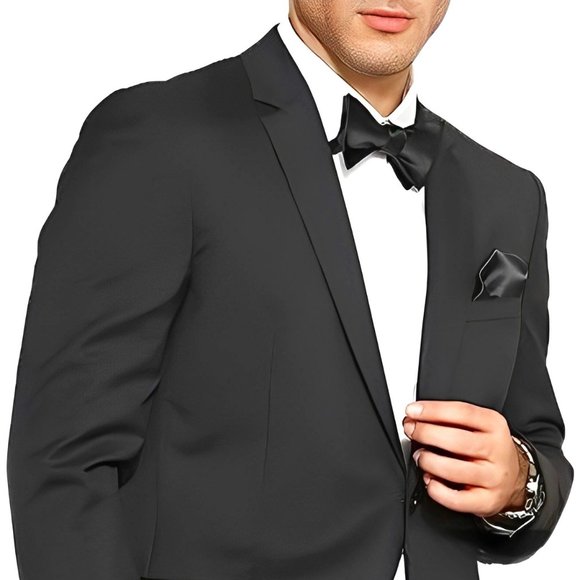 🎩J.Ferrar Bow Tie & Pocket Square Black set! 🎩 - Picture 1 of 6